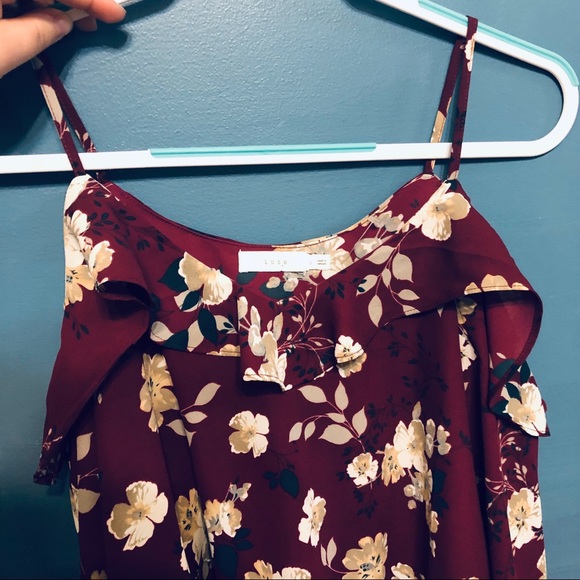 LUSH Floral Cold Shoulder Top - Picture 7 of 7